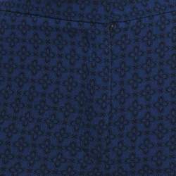 Sandro Blue Jacquard Crepe Amparo Pants S