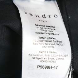 Sandro Blue Jacquard Crepe Amparo Pants S