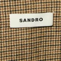Sandro Brown Houndstooth Pleated Mini Skirt S
