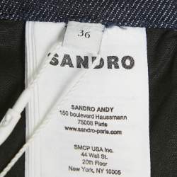 Sandro Navy Blue Denim Wide Leg Jeans S Waist 28"