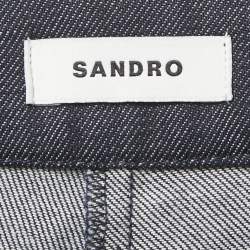 Sandro Navy Blue Denim Wide Leg Jeans S Waist 28"