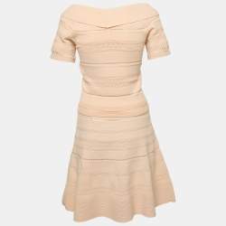Sandro Pink Crisscross Knit Ophelia Top and Skirt Set L/M