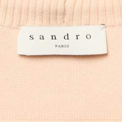 Sandro Pink Crisscross Knit Ophelia Top and Skirt Set L/M
