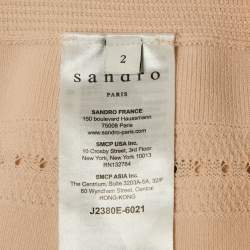 Sandro Pink Crisscross Knit Ophelia Top and Skirt Set L/M