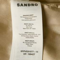 Sandro Beige Wool Drill Single Breasted Blazer S