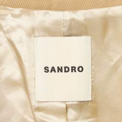 Sandro Beige Wool Drill Single Breasted Blazer S