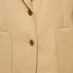 Sandro Beige Wool Drill Single Breasted Blazer S