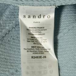 Sandro Blue Stretch Knit Mini Dress L