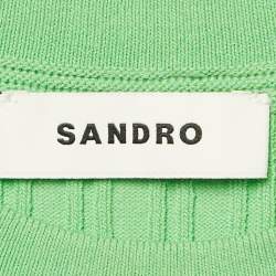 Pre Owned Sandro Green Rib Knit Sleeveless Mini Dress M