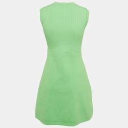 Pre Owned Sandro Green Rib Knit Sleeveless Mini Dress M