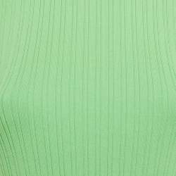 Pre Owned Sandro Green Rib Knit Sleeveless Mini Dress M