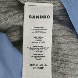 Sandro Grey Cable Knit and Cotton Sweater XL
