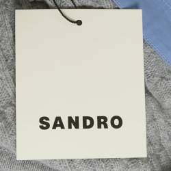 Sandro Grey Cable Knit and Cotton Sweater XL