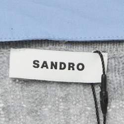 Sandro Grey Cable Knit and Cotton Sweater XL
