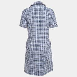 Pre Owned Sandro Purple Tweed Double Breasted Mini Dress M