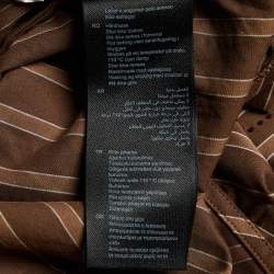 Pre Owned Sandro Brown Striped Embellished Cotton Shirt & Pants Set XL