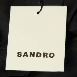 Pre Owned Sandro Black Cotton & Faille Rhinestone Embellished Shirt & Trousers Set S/M