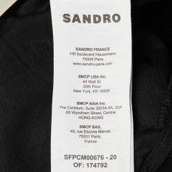 Pre Owned Sandro Black Cotton & Faille Rhinestone Embellished Shirt & Trousers Set S/M