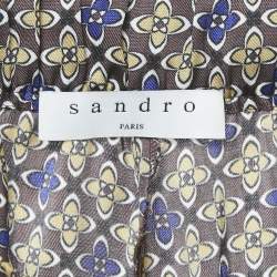 Pre Owned Sandro Multicolor Floral Print Satin Danny Trousers M