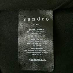 Pre Owned Sandro Teal/Black Lace Midi Dress L