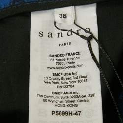 Pre Owned Sandro Blue Jacquard Amparo Pants S