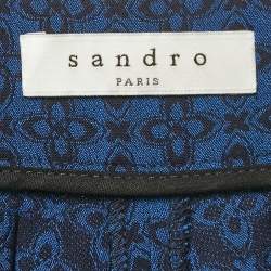 Pre Owned Sandro Blue Jacquard Amparo Pants S