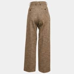 Pre Owned Sandro Brown Micro Houndstooth Trousers M