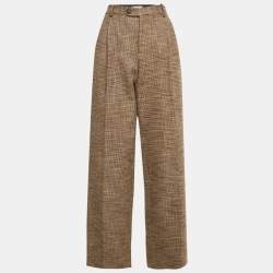 Pre Owned Sandro Brown Micro Houndstooth Trousers M