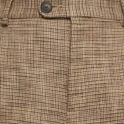Pre Owned Sandro Brown Micro Houndstooth Trousers M