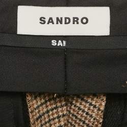 Pre Owned Sandro Brown Micro Houndstooth Trousers M