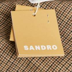 Pre Owned Sandro Brown Micro Houndstooth Trousers M