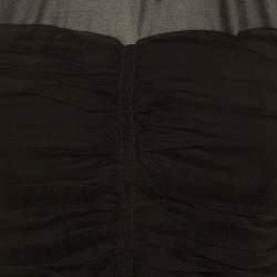 Pre Owned Sandro Black Silk Chiffon Ruffled Mini Dress M