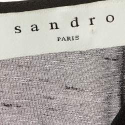 Pre Owned Sandro Black Silk Chiffon Ruffled Mini Dress M