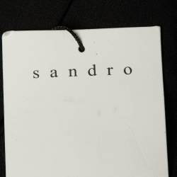 Pre Owned Sandro Black Silk Chiffon Ruffled Mini Dress M