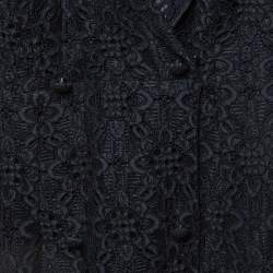 Pre Owned Sandro Navy Blue Lace Nanie Coat Mini Dress S