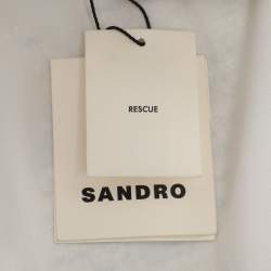 Pre Owned Sandro Cream/Blue Tweed Mini Dress S