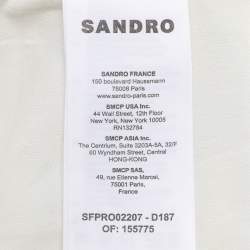 Pre Owned Sandro Cream/Blue Tweed Mini Dress S
