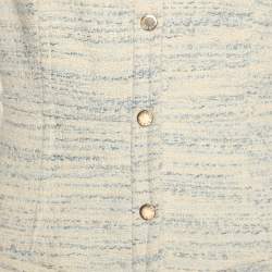Pre Owned Sandro Cream/Blue Tweed Mini Dress S