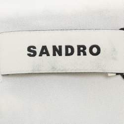 Pre Owned Sandro Cream/Blue Tweed Mini Dress S