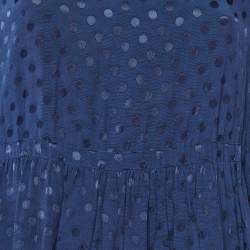 مملوكة مسبقًا Sandro Navy Blue Polka Dot Crepe Mini Dress S