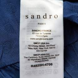 مملوكة مسبقًا Sandro Navy Blue Polka Dot Crepe Mini Dress S