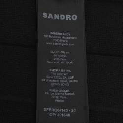 مملوكة مسبقًا فستان ساندرو باللونين الأسود والأبيض بلا أكمام حجم متوسط