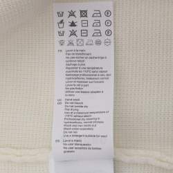 مملوكة مسبقًا Sandro Cream/Blue Knit Wool Button Front Sweater M