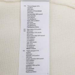 مملوكة مسبقًا Sandro Cream/Blue Knit Wool Button Front Sweater M