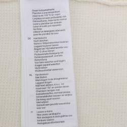 مملوكة مسبقًا Sandro Cream/Blue Knit Wool Button Front Sweater M