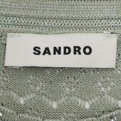 Pre Owned فستان ساندرو أخضر لوركس محبوك متوسط الحجم