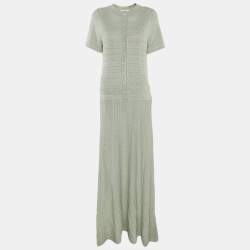 Pre Owned فستان ساندرو أخضر لوركس محبوك متوسط الحجم