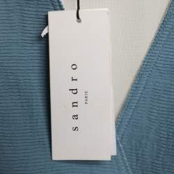 مملوكة مسبقًا فستان ساندرو أزرق فيسكوز بكشكشة قصير صغير الحجم