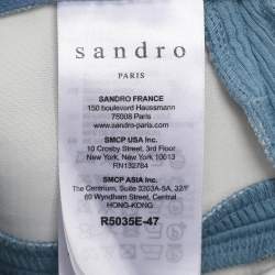 مملوكة مسبقًا فستان ساندرو أزرق فيسكوز بكشكشة قصير صغير الحجم