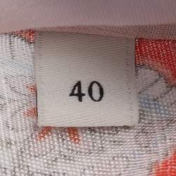 Pre Owned فستان ساندرو متعدد الألوان بطبعات من قماش الفيسكوز قصير كبير الحجم